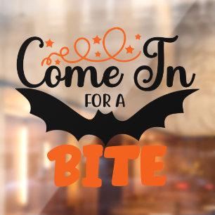 Halloween Bat komt binnen voor een biet Raamsticker