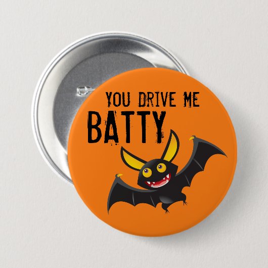 Halloween Bat Large, 3-inch Round Button (Voorkant /achterkant)