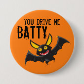Halloween Bat Large, 3-inch Round Button (Voorkant)