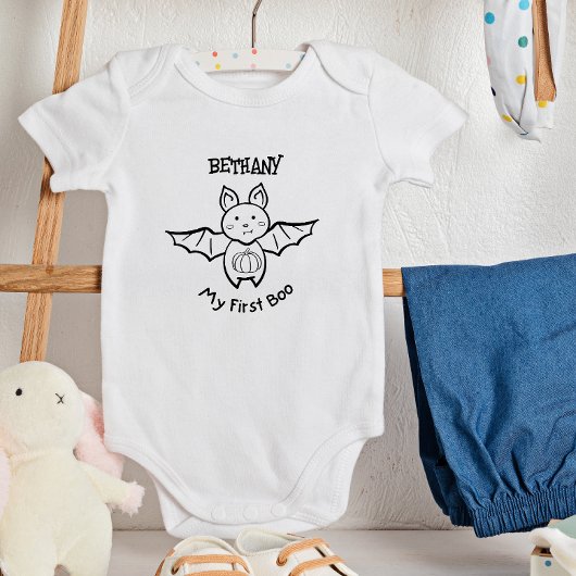 🦇 Halloween Bat & Pumpkin Mijn eerste boek! Romper