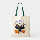 Halloween Bat Snoep Canvas tas v1 (Achterkant)