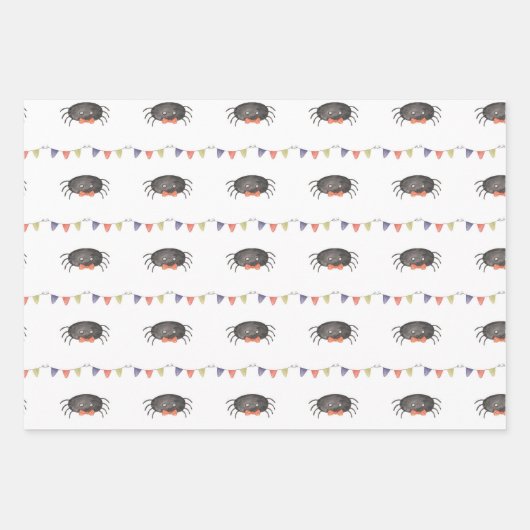 Halloween Bat Spider Pattern Wrapping Paper (Voorkant 2)