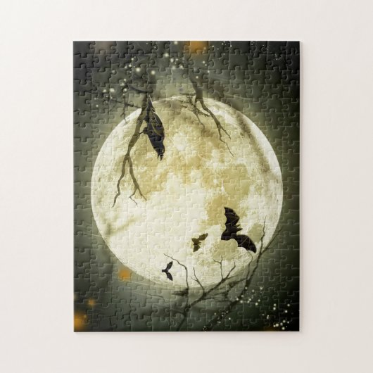 Halloween Bats and Birds Moon Legpuzzel (Verticaal)