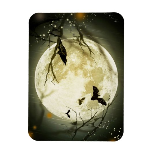 Halloween Bats and Birds Moon Magneet (Verticaal)
