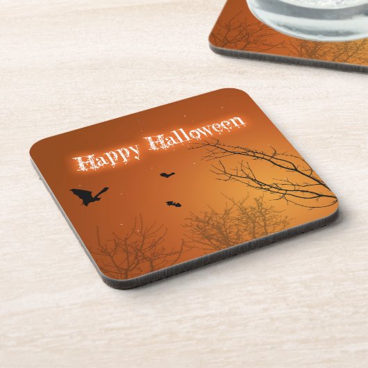 Halloween Bats en Trees Onderzetter (Linkerzijde)