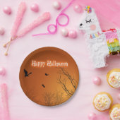 Halloween Bats en Trees Papieren Bordje (Feest)