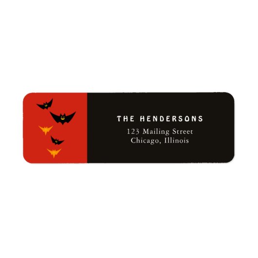 Halloween Bats Etiket (Voorkant)