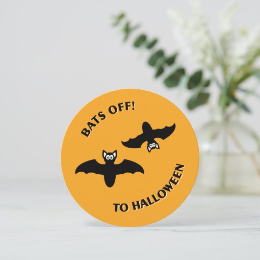 Halloween Bats Orange Party Invitation (Debout devant)