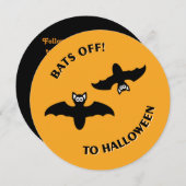 Halloween Bats Orange Party Invitation (Devant / Derrière)