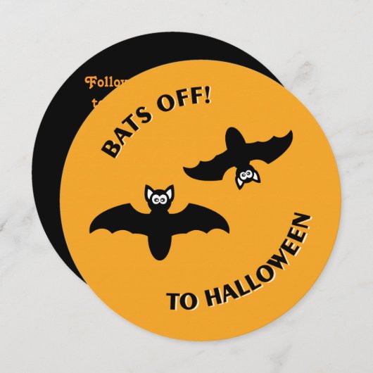 Halloween Bats Orange Party Invitation (Devant / Derrière)