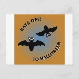Halloween Bats Oranje Blue Briefkaart