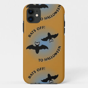 Halloween Bats Oranje Blue iPhone 11 Hoesje