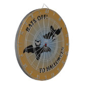 Halloween Bats Oranje Blue Dartbord (Voorkant Links)
