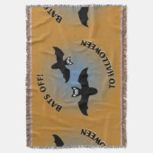 Halloween Bats Oranje Blue Deken (Voorkant Verticaal)