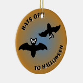 Halloween Bats Oranje Blue Keramisch Ornament (Rechts)
