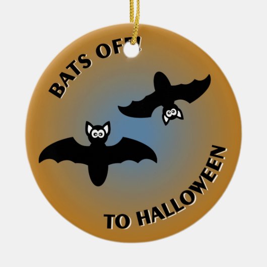 Halloween Bats Oranje Blue Keramisch Ornament (Voorkant)