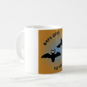 Halloween Bats Oranje Blue Koffiemok (Voorkant links)