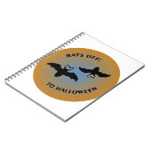 Halloween Bats Oranje Blue Notitieboek (Linkerzijde)