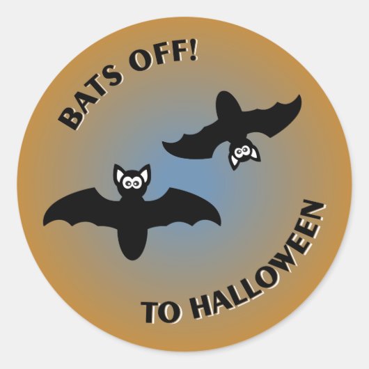 Halloween Bats Oranje Blue Ronde Sticker (Voorkant)