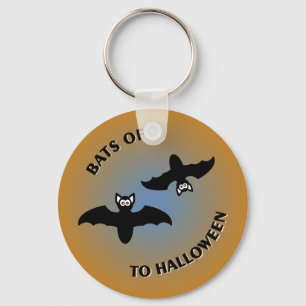 Halloween Bats Oranje Blue Sleutelhanger