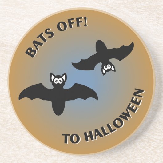 Halloween Bats Oranje Blue Zandsteen Onderzetter (Voorkant)