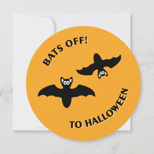 Halloween Bats Oranje Party Invitation Kaart (Voorkant)