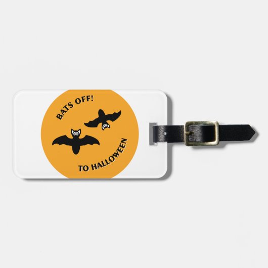 Halloween Bats Sinaasappel Bagagelabel (Voorkant horizontaal)
