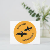 Halloween Bats Sinaasappel Briefkaart (Staand voorkant)