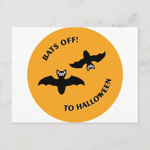 Halloween Bats Sinaasappel Briefkaart