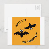 Halloween Bats Sinaasappel Briefkaart (Voorkant / Achterkant)