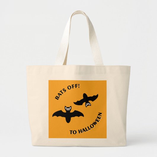 Halloween Bats Sinaasappel Grote Tote Bag (Voorkant)