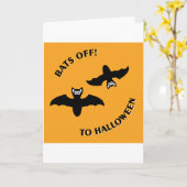 Halloween Bats Sinaasappel Kaart (Gele Bloem)