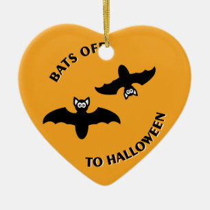 Halloween Bats Sinaasappel Keramisch Ornament