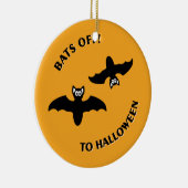 Halloween Bats Sinaasappel Keramisch Ornament (Rechts)
