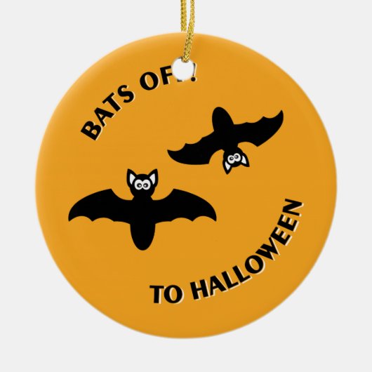 Halloween Bats Sinaasappel Keramisch Ornament (Voorkant)