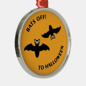 Halloween Bats Sinaasappel Metalen Ornament (Rechts)