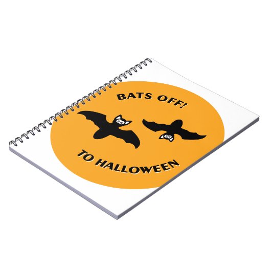 Halloween Bats Sinaasappel Notitieboek (Linkerzijde)