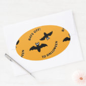 Halloween Bats Sinaasappel Ovale Sticker (Envelop)
