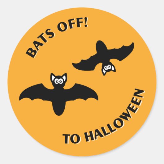 Halloween Bats Sinaasappel Ronde Sticker (Voorkant)