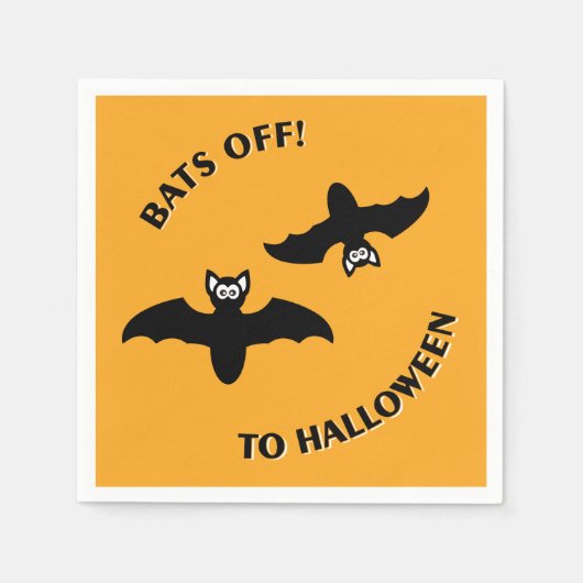 Halloween Bats Sinaasappel Servetten (Voorkant)