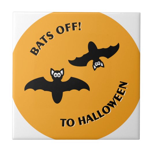 Halloween Bats Sinaasappel Tegeltje (Voorkant)