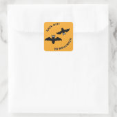 Halloween Bats Sinaasappel Vierkante Sticker (Tas)