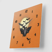 Halloween Bats Vierkante Klok (Hoek)