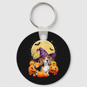 Halloween Beagle Dog Pumpkin kostuum voor mannen V Sleutelhanger