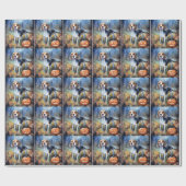 Halloween Beagle met pompoenen eng Cadeaupapier (Vlak)