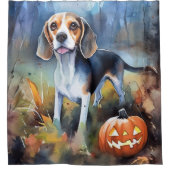 Halloween Beagle met pompoenen eng Douchegordijn (Voorkant)