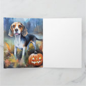 Halloween Beagle met pompoenen eng Kaart (Binnen)