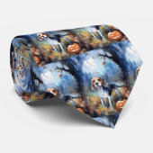 Halloween Beagle met pompoenen eng Stropdas (Opgerold)