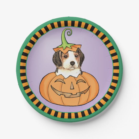Halloween Beagle Papieren Bordje (Voorkant)