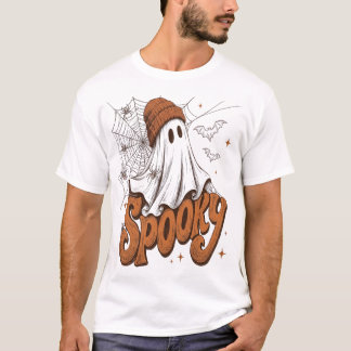 Halloween Beanie Geest Griezeld Web Herfst Kunst T-shirt